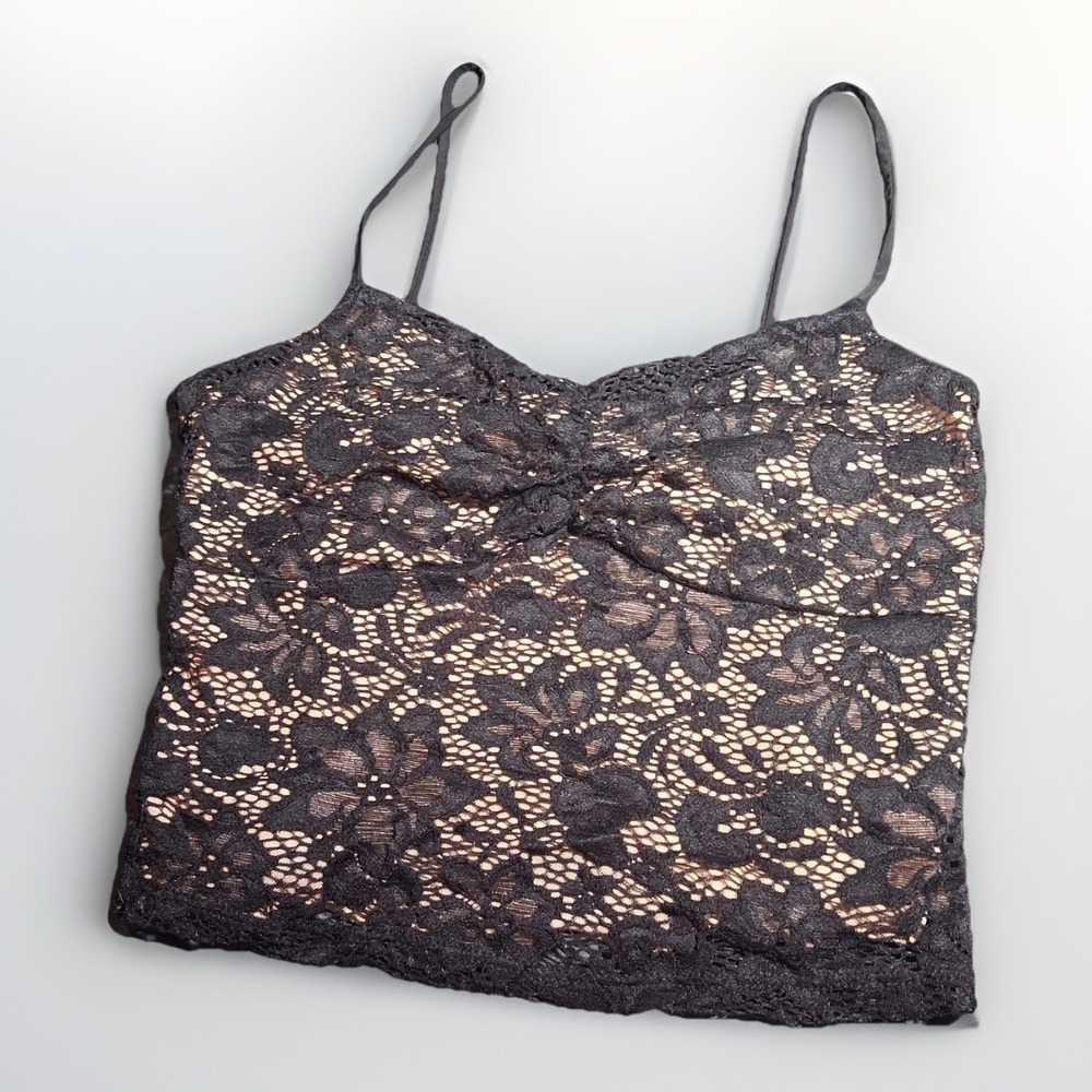 Fashion Nova Victoria Black Lace Cami Top Cropped Y2K Style Small